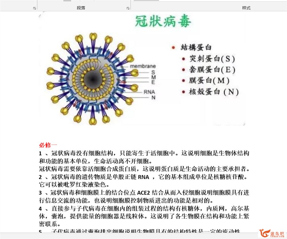 2020高考必考 新型冠状病毒高中生物知识点汇总及练习word资源合集百度云下载