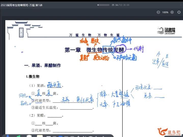 万猛2023年高考生物二轮复习寒春联报 寒假班 百度网盘下载