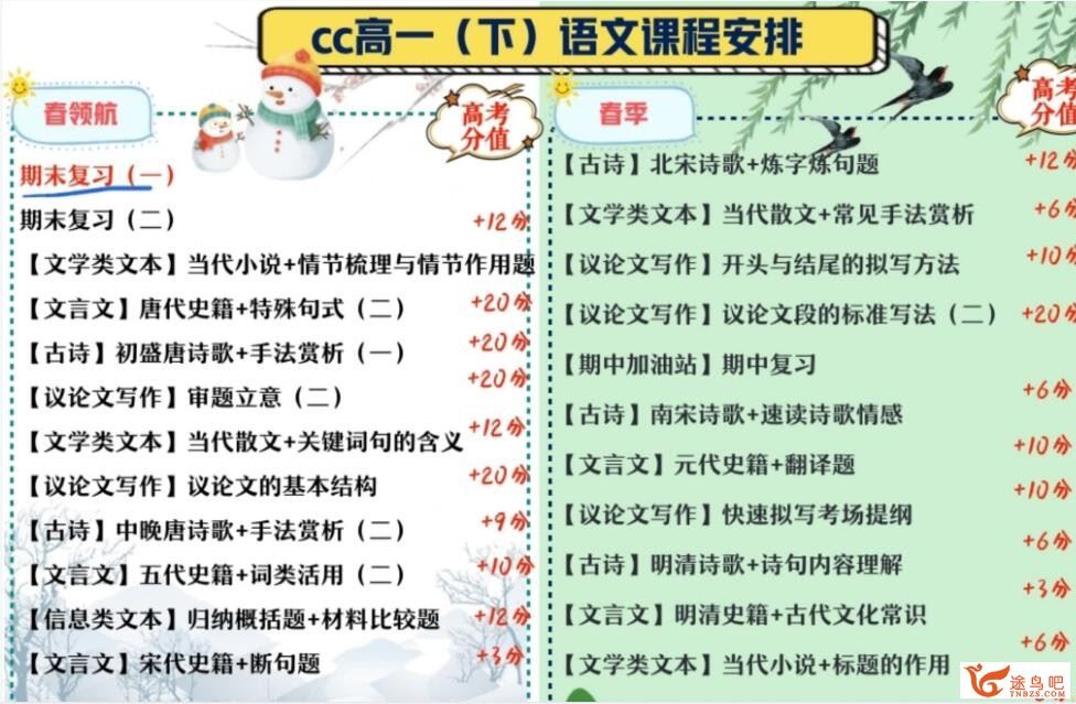 陈晨2023年寒假 高一语文寒假尖端班带笔记完结 百度网盘分享