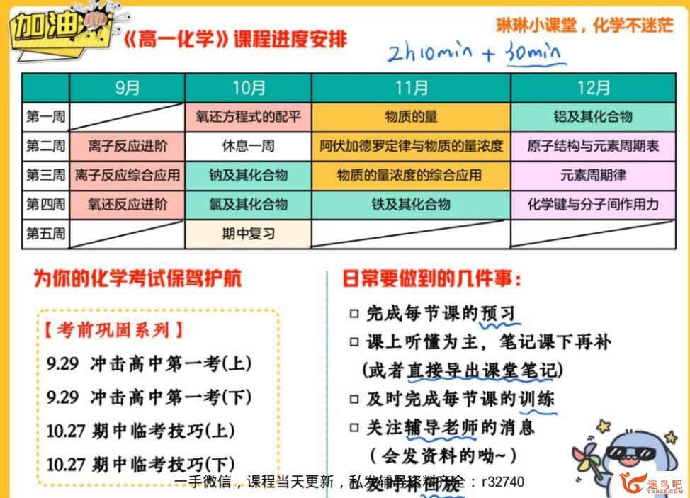 冯琳琳 2022秋 高一化学秋季尖端班带讲义 百度网盘下载