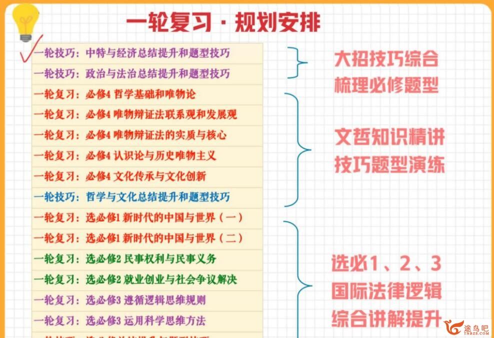 秦琳 2023年高考政治A+二轮复习寒春联报 寒假班 百度网盘分享