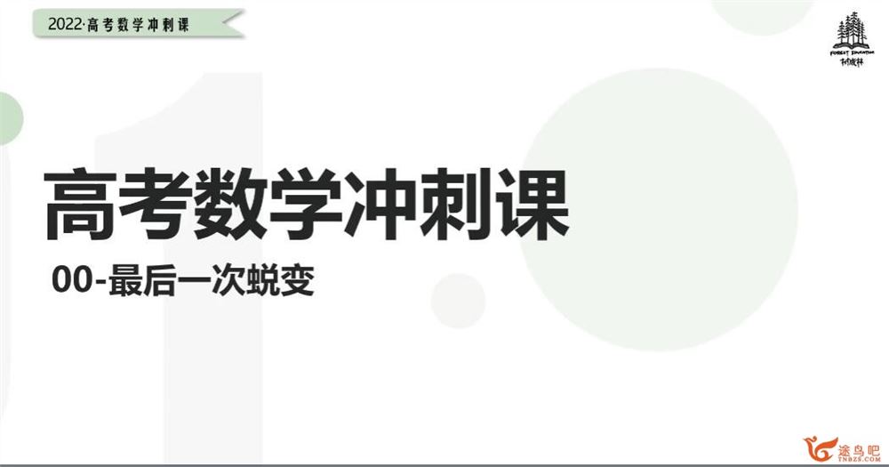 2022树成林高考数学冲刺班 32讲完结百度网盘分享