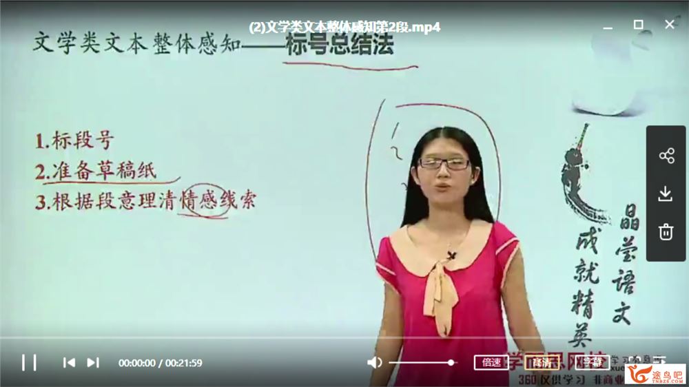 学而思网校 吕晶莹 高考现代文阅读满分冲刺【12讲带讲义】视频合集百度网盘下载