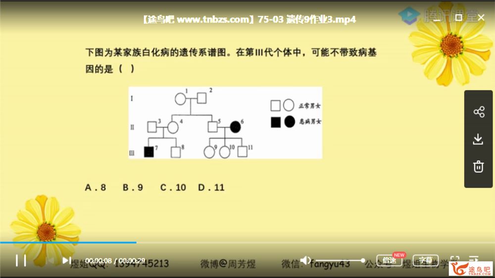 【生物周芳煜】腾讯课堂 2020高考生物一轮复习联报班课程 百度云下载