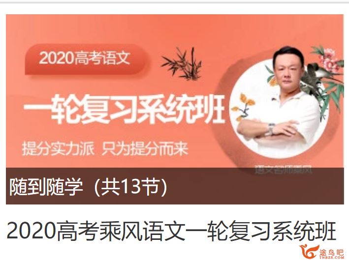 2020高考 乘风语文全年 （视频+讲义）腾讯课堂 全系列精品课程百度下载