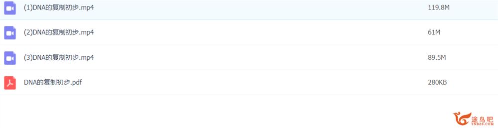 陆巍巍高考生物必修二DNA的复制预习课课程视频百度云下载