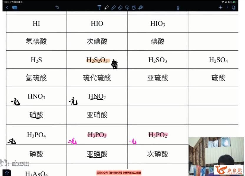 高东辉2022年暑 高一化学暑假班 8讲完结 百度网盘分享