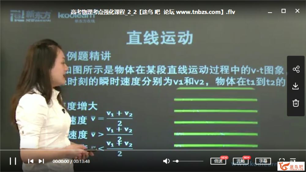 新东方在线 胡颖莹 高考物理考点强化班课程视频百度网盘下载