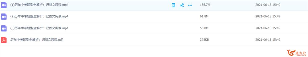 历年中考题型全解析：记叙文阅读课程视频百度云下载