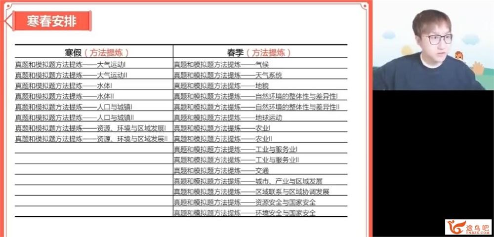 周欣2023年高考地理二轮复习寒春联报 春季班录播课直播课 百度网盘分享